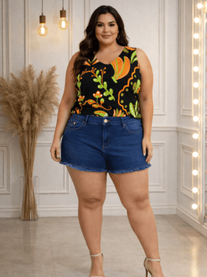 Short Curto Jeans com Elastano